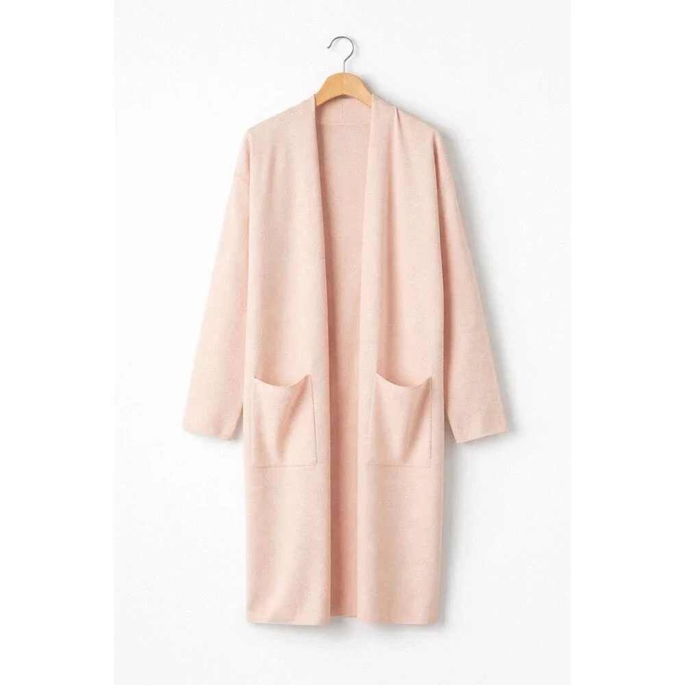 Babaton Lance Cardigan – Blush Pink‎ Longline Open Front Size M